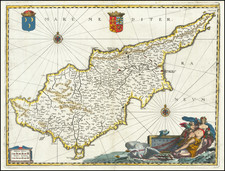 Cyprus Map By Matthaeus Merian