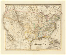 United States and Texas Map By Joseph Meyer