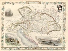 Europe and Austria Map By John Tallis