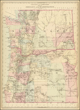 Oregon and Washington Map By Samuel Augustus Mitchell Jr.