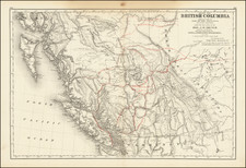 Western Canada and British Columbia Map By Joseph William Trutch