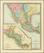 Texas, Southwest and California Map By David Hugh Burr