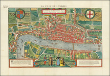 England and London Map By Francois De Belleforest