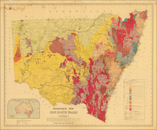 Australia and Geological Map By E.F. Pittman