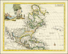 North America Map By Giambattista Albrizzi