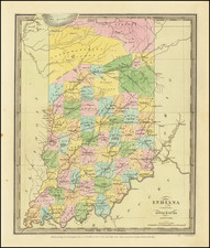 Indiana Map By David Hugh Burr