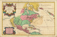 North America and California Map By Alexis-Hubert Jaillot