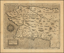 Polar Maps, Pacific Northwest, Oregon, Washington, Alaska, California, Western Canada and British Columbia Map By Cornelis van Wytfliet