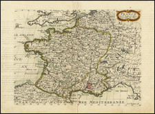 France Map By Nicolas Sanson
