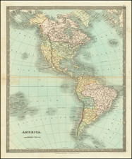 North America, South America and America Map By Henry Teesdale