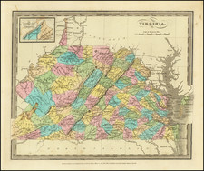 West Virginia and Virginia Map By David Hugh Burr