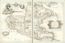 United States, North America and California as an Island Map By Vincenzo Maria Coronelli