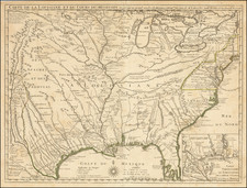 South, Louisiana, Southeast, Texas, Midwest, Plains, Southwest and New Orleans Map By Guillaume De L'Isle