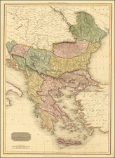 Romania, Croatia & Slovenia, Bosnia & Herzegovina, Serbia & Montenegro, Albania, Kosovo, Macedonia, Bulgaria, Turkey and Greece Map By John Pinkerton