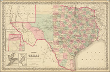 Texas Map By G.W.  & C.B. Colton