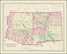 Arizona and New Mexico Map By O.W. Gray