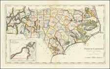 North Carolina Map By Mathew Carey