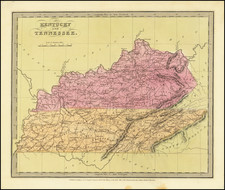 Kentucky and Tennessee Map By David Hugh Burr