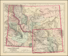 Idaho, Montana and Wyoming Map By O.W. Gray