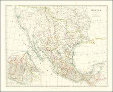 Texas, Southwest, Rocky Mountains, Mexico and California Map By John Arrowsmith