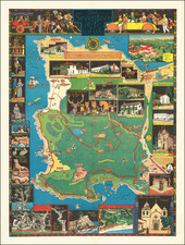 California and Other California Cities Map By Jo Mora