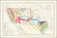Texas, Plains, Southwest, Rocky Mountains, California and Geological Map By Edmond Guillemin-Tarayre