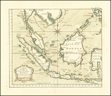 Indonesia and Malaysia Map By Jacques Nicolas Bellin