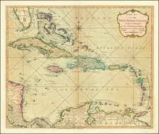 Florida and Caribbean Map By Richard Holmes Laurie  &  James Whittle