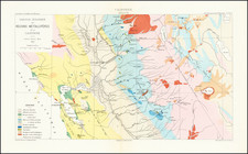 California and Geological Map By Edmond Guillemin-Tarayre