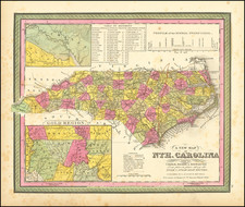 North Carolina Map By Samuel Augustus Mitchell