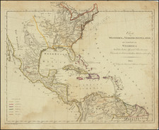 United States, Kentucky, Tennessee and Caribbean Map By Kunst & Industrie Comptoir