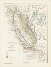 Nevada and California Map By Edmond Guillemin-Tarayre