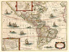 South America and America Map By Jodocus Hondius / Jan Jansson