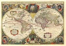 World and World Map By Henricus Hondius