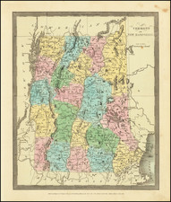 New Hampshire and Vermont Map By David Hugh Burr