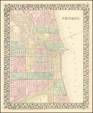 Illinois and Chicago Map By Samuel Augustus Mitchell Jr.