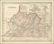 West Virginia and Virginia Map By Joseph Hutchins Colton