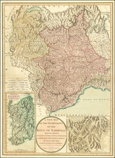 Switzerland, Northern Italy and Sardinia Map By Laurie & Whittle