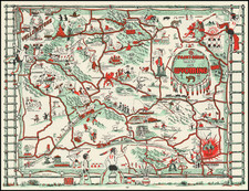 Wyoming and Pictorial Maps Map By Thomas G. Carrigen