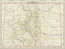 Rocky Mountains and Colorado Map By George F. Cram