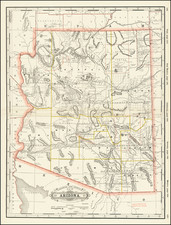 Arizona Map By George F. Cram