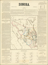 Southwest, Arizona, New Mexico and Mexico Map By Antonio Garcia y Cubas