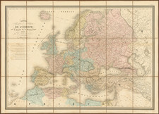 Europe Map By Eugène Andriveau-Goujon