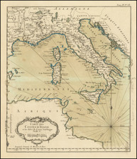 Italy Map By Jacques Nicolas Bellin