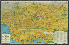 Pictorial Maps, California and Los Angeles Map By K.M. Leuschner