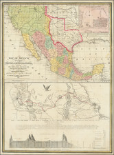 Texas, Plains, Southwest, Rocky Mountains, Mexico and California Map By Samuel Augustus Mitchell