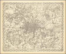 London Map By Joseph Hutchins Colton