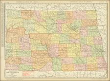 The Rand McNally New Commercial Atlas Map of North Dakota