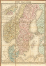 Scandinavia, Sweden and Norway Map By J. Andriveau-Goujon