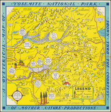 Pictorial Maps and Yosemite Map By Lindgren Brothers